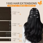 DOORES Human Hair Clip in Extensions, Dark Brown 150g 9pcs 22 Inch, Real Human Hair Extensions Clip in Remy Hair Extensions Human Hair Natural Thick Human Hair Extensions Clip ins Silky Straight