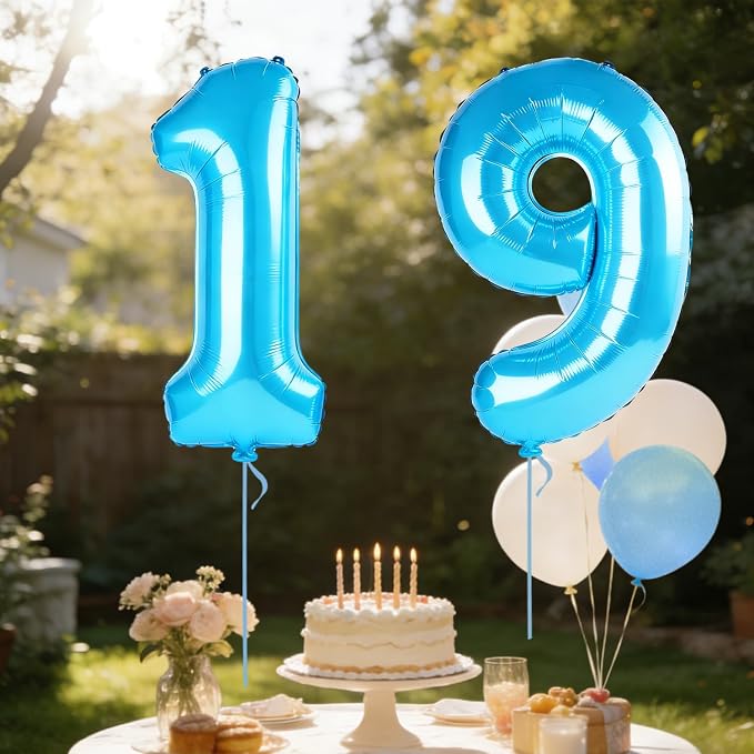 40 Inch Number 19 Balloons for 19th Birthday Party Decorations, 0-100 Jewelry - Image 3