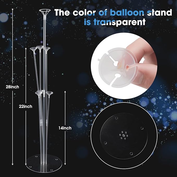 Voircoloria 4 Sets Balloon Stand Kits, Balloon Sticks Holder - Image 3