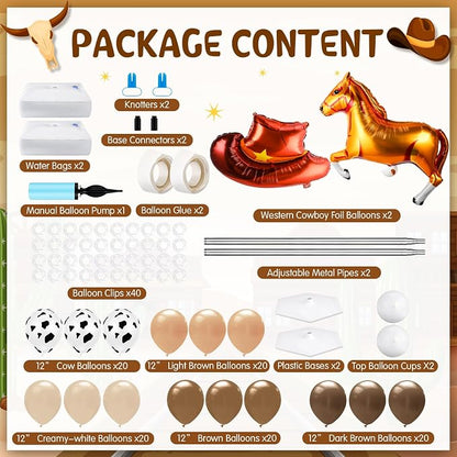 Kasyat 2 Sets Cowboy Birthday Party Balloon Column Stand Kit Western Party - Image 2