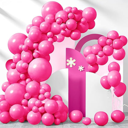 200 Pieces Hot Pink Balloons Different Sizes Hot Pink Magenta Balloon Garland by BHUCUTU