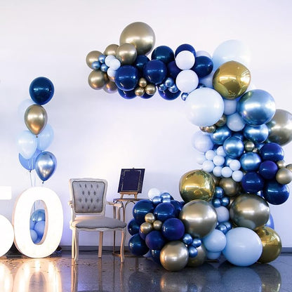 RUBFAC Blue Balloons Navy Blue Balloon Different Sizes 129pcs | Garland Arch Kit - Image 5