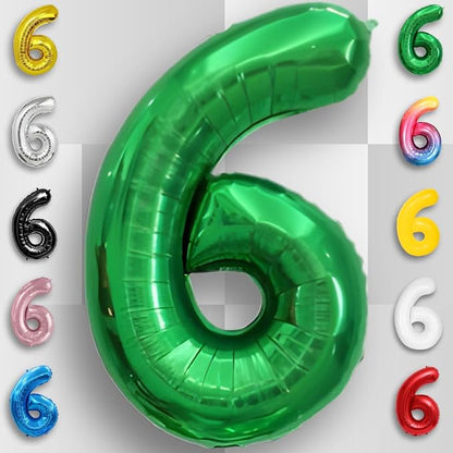 Green Number Balloon 6 Mylar Foil Balloons 16 inch - Image 5