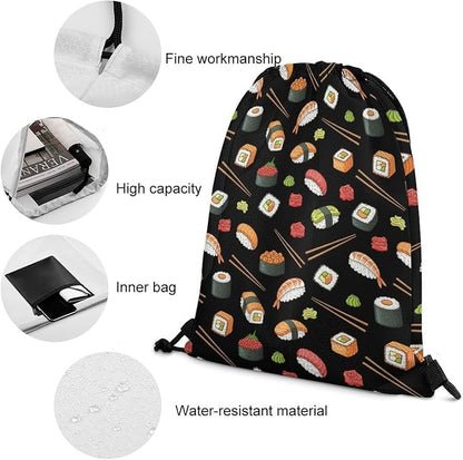 Travel Drawstring Backpack Theft Proof Cinch Sack Water Resistant Sackpack - Image 4