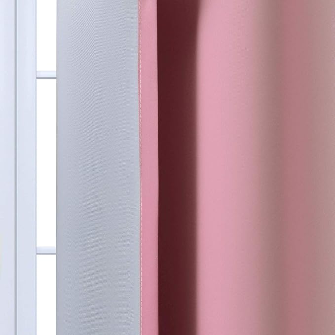 Yakamok Ombre Curtains Pink and Greyish White - Image 7