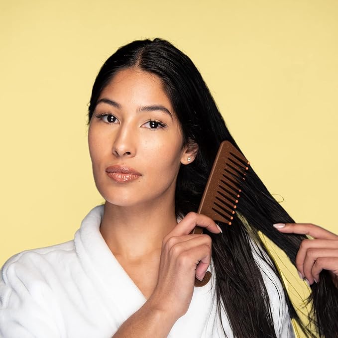 Coconut Oil Infused, Scented Shower Comb, Wide Tooth Comb for Detangling Wet or Dry hair. For All Hair Type