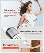 Cosy Companions Hair Dryer, 150000 RPM High-Speed Blow Dryer with 500Million Negative Ions for Fast Drying, Lightweight & Thermo-Control, Hair Dryer with Diffuser, Ideal for Salon & Travel, White