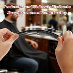 2Pcs Hair Combs for Women and Men，Combs for Hair Stylist, Professional Black Carbon Fiber Teasing Comb，Fine and Wide Tooth Barber Comb for All Hair Types（Style 1）
