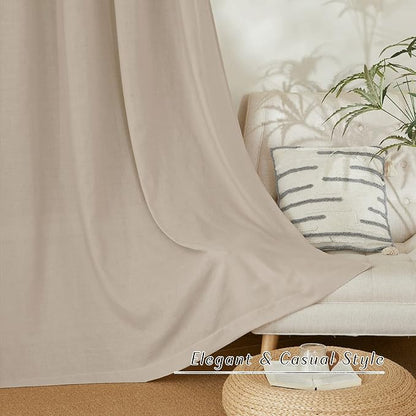NICETOWN Rustic Linen 132 inch Long Curtains - Image 4