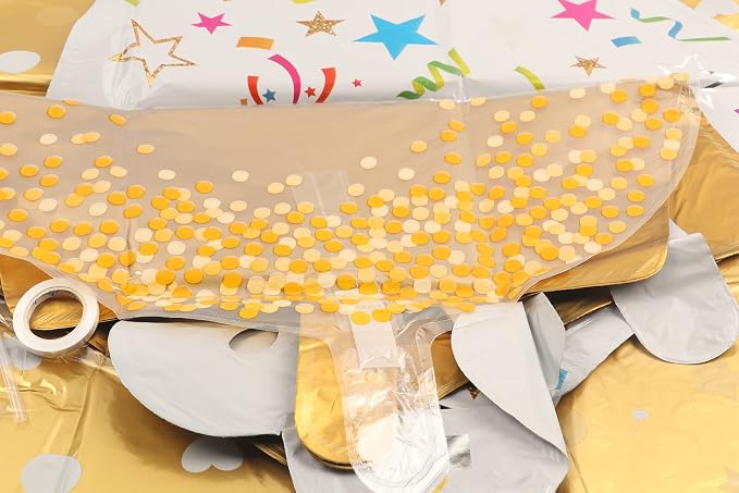 36inch Large Gold Round Foil Helium Mylar Balloons Set 8pcs - Image 3