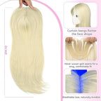 Isaic 24 Inch Synthetic Hair Toppers for Women with Thinning Hair, Clip In Crown Topper Hair Extensions with Adjustable Bandage, Layered Wiglet for Natural Coverage (Platinum Blonde)