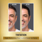 Red by Kiss Tintation Temporary Hair Color Spray, Instant Gray Root Touch Up Coverage, Water-Resistant & Smudge-Proof, Easy Wash Out, Barber & Hairline Touch-Up, Quick-Dry (Black, 2.82 oz)