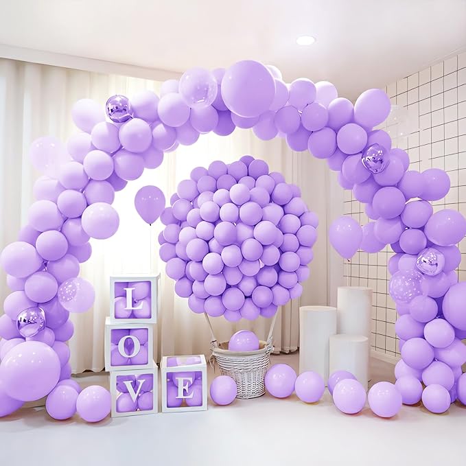 200 Pieces Pastel Purple Balloon Arch Kit Light Purple Balloons Lilac Balloon - Image 6