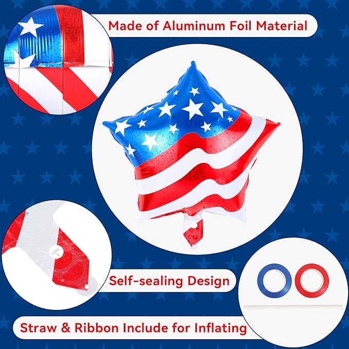 24 Pcs 4th of July Balloons, American Flag Balloon, Patriotic Party Decorations - Image 5