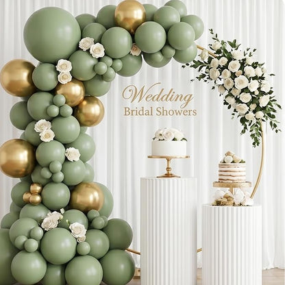96Pcs 5/10/12/18 Inch Matte Sage Green Latex Balloon Garland Arch Kit | Olive - Image 6