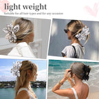 Bow Claw Clips Bow Hair Clips Black White 3PCS Big Hair Bows for Women Butterfly Styling Large Hair Clips for Thick Hair for Girls Hair Accessories for Teen