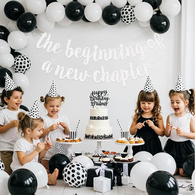 BEISHIDA White Pre-Strung Glitter The Beginning of A New Chapter Banner | - Image 6