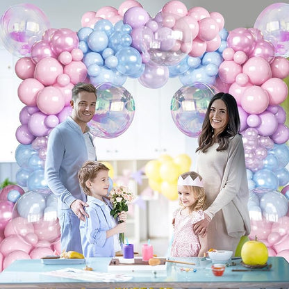 HILAVO Pink Blue Purple Balloons Arch Kit Iridesent Balloons Clear Balloon - Image 8