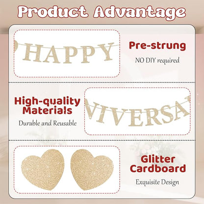Pre-Strung Wedding Anniversary Decorations Romantic, Couples Shower Decorations - Image 3