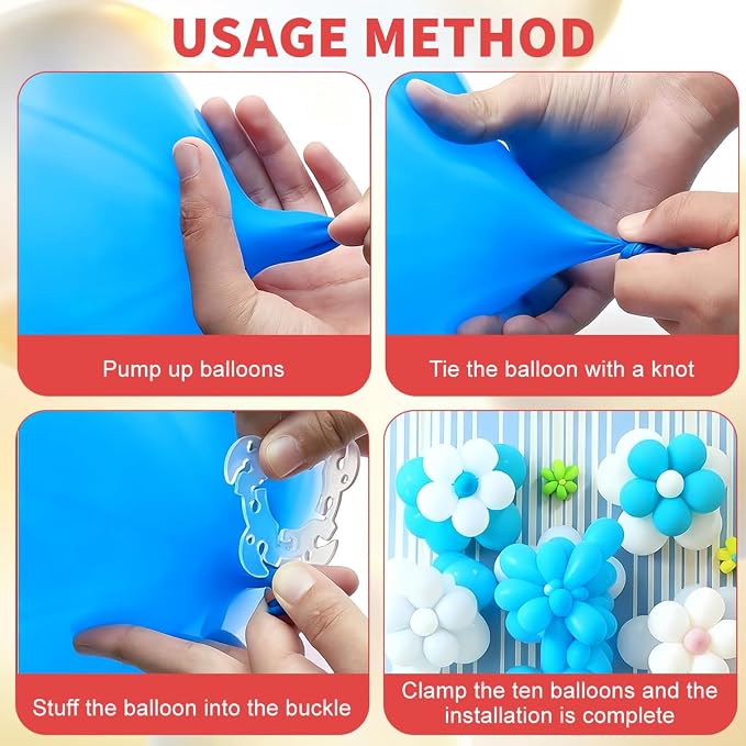 50 Pcs Balloon Arch Clips, Reusable Plastic Flower Shape Balloon Connectors - Image 3