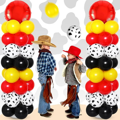 Hungdao 2 Sets Western Cowboy Cowgirl Themed Balloon Column Stand Kit Cartoon - Image 2