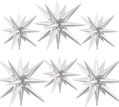 Silver Star Balloons, 22/27 Inch Silver Star Foil Balloons, Aluminum Foil by Paready