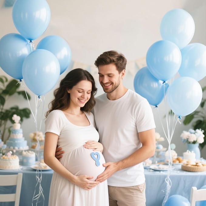 Pastel Blue Latex Party Balloons 160 Pack 5 inch Round Light Blue Balloons - Image 5
