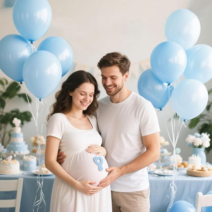 Pastel Blue Latex Party Balloons 160 Pack 5 inch Round Light Blue Balloons - Image 5