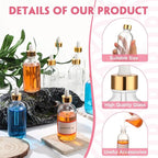 Dandat 50 Pack 4 oz Glass Dropper Bottles Leakproof 120 ml Glass Tincture Bottles with Eye Droppers, 4 Funnels, 54 Labels for Essential Oil Perfumes Hair Oil(Clear)