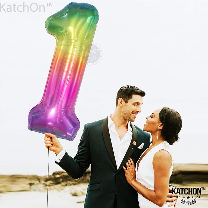 KatchOn Foil Rainbow Number 1 Balloon - Image 6
