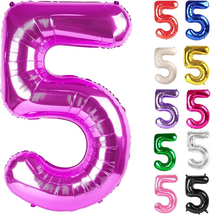Rosy Purple Number 5 Balloon 40 Inch by IWERP