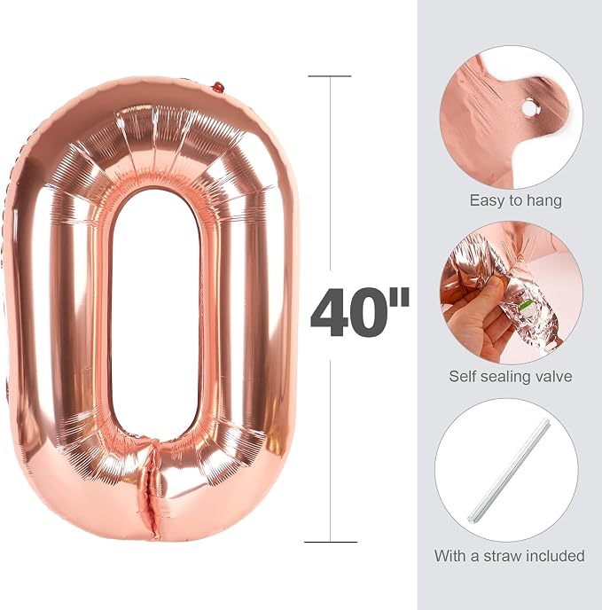 Number Balloons 7 Balloon Rose Gold - Image 5