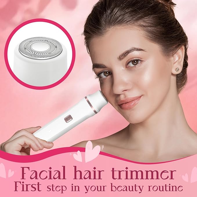 Electric Razor for Women Men - Wet Dry Shave, Waterproof Bikini Trimmer, Pubic Hair Removal Shaver with Hypoallergenic Ceramic Blades, Facial & Body Groomer, USB Recharge, Birthday Gifts - White