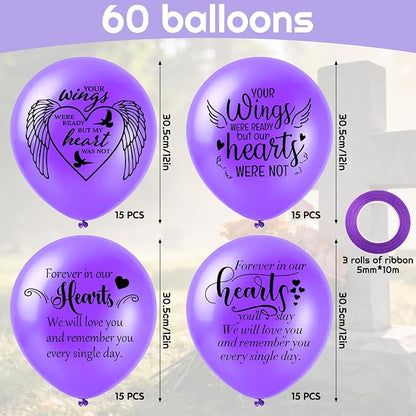 60 Pcs Memorial Balloons 12 Inch Latex Balloons - Image 2