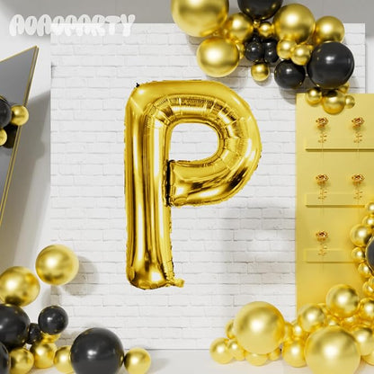 Letter Balloons Gold 40 Inch P Large Giant Big Foil Mylar Balloon | - Image 4