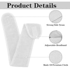 30 Pcs Spa Headband, Facial Head Wrap for Women Adjustable Makeup Stretch Towel with Tape Fit Face Washing Shower Facial Mask Yoga(White)