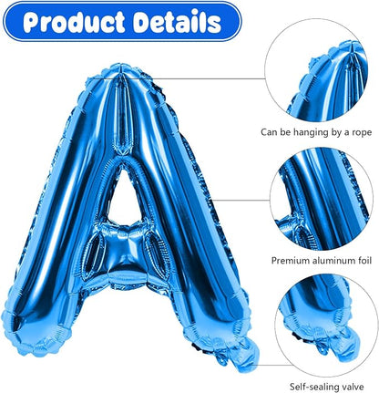 29PC Blue Yellow Happy Birthday Balloon Banner, 16 Inch 3D Aluminum Letter - Image 5