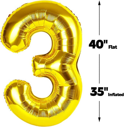 40 Inch Gold 23 32 Large Number Balloon, 23 32 Gold Birthday Party Decorations - Image 3