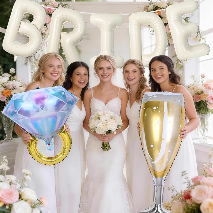 40inch Cream Bride Balloons Bachelorette, Bride To Be Bridal Shower Balloon - Image 2