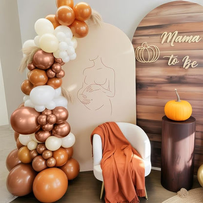 Burnt Orange Gold Balloons 55pcs, 12 Inch Terracotta Burnt Dark Orange Metallic - Image 2