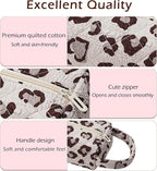 Quilted Hair Tools Travel Bag，Hair Styling Accessories Storage Case for Shark FlexStyle, Dyson Airwrap Hair Dryer, Curling Iron, Revlon Hair Tools，Portable and foldable(02Leopard print)