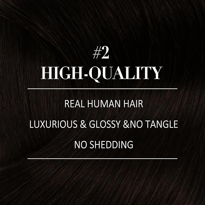 YoungSee Clip in Human Hair Extensions Brown Clip in Extensions Real Human Hair Darkest Brown Human Hair Clip ins Extensions Ease to Use 22Inch 7Pcs 120G