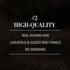 YoungSee Clip in Human Hair Extensions Brown Clip in Extensions Real Human Hair Darkest Brown Human Hair Clip ins Extensions Ease to Use 22Inch 7Pcs 120G