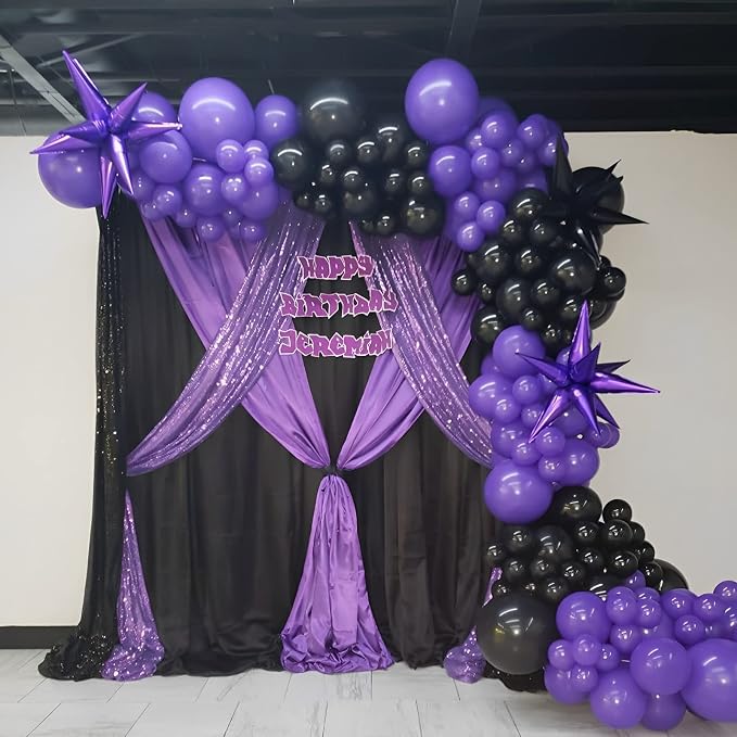 Voircoloria 130pcs Purple Balloons Garland Arch Kit, 18 12 10 5 Inch | - Image 5