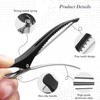 12Pcs 4.3” Long Hair Sectioning Clips, Creaseless Non-Slip Hair Styling Clips with Silicone Band, Professional Sectioning Hair Clips for Styling, Cutting and Rollers