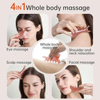 4-in-1 Acupressure Massage Comb - Portable Resin Scalp & Face Massager for Facial Toning, Head Relaxation, Eye Relief & Body Therapy | Bonus Lymphatic Drainage & Anti-Hair Loss (Pink)