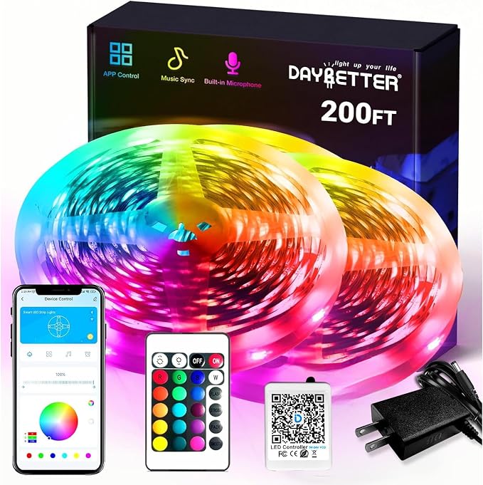 DAYBETTER Smart RGB Led Strip Lights, 200ft Led Lights by DAYBETTER