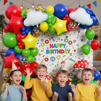 Red Blue Green Yellow Balloon Arch Garland Kit 172pcs - Image 7