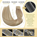 Ve Sunny Hair Extensions Ponytail Real Human Hair 80G Wrap Around Clip in Ponytail Hair Extensions Straight Extensions Human Hair for Women Dark Blonde Highlights Golden Blonde 14inch