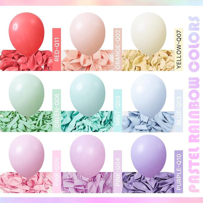 PartyWoo Pastel Balloons 100pcs Balloons Pastel Rainbow Latex 5 Inch | Baby - Image 4